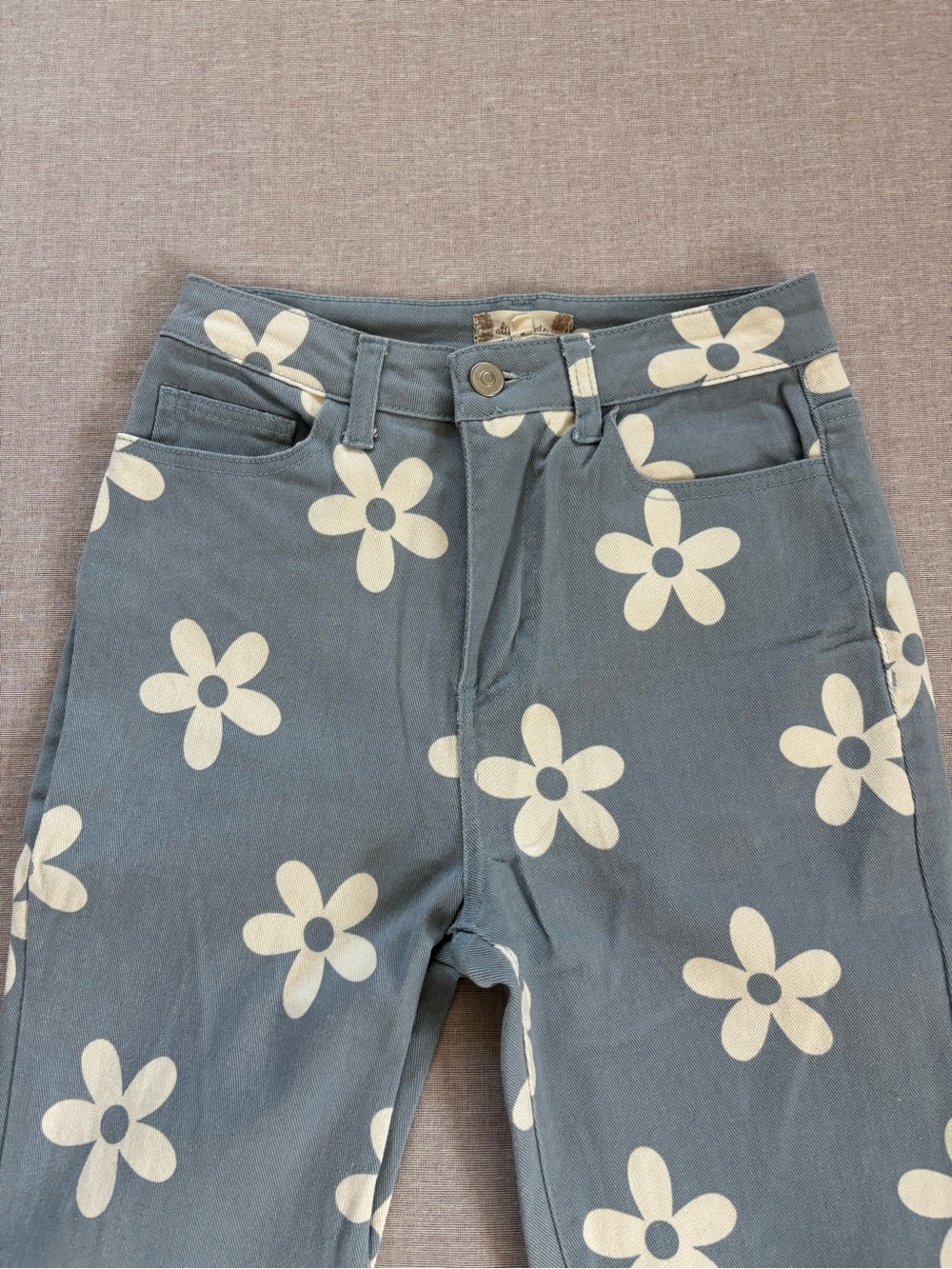 Altar'd State Light Blue Daisy Flare Jeans - Picture 3 of 12